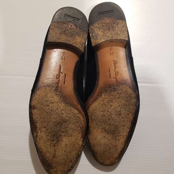 SALVATORE FERRAGAMO Black Cap Toe Suede Oxfords (Size 11) $400.00 - Picture 4 of 5